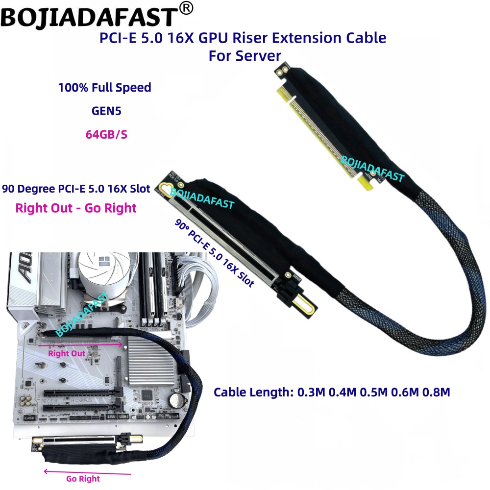 90 Degree PCI-E 5.0 16X to PCI - Pcie 5.0 Gpu Riser Cable recension och pris